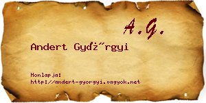 Andert Györgyi névjegykártya